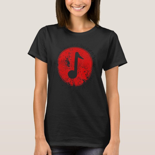 red Treble Clef Music T-Shirt (Front)