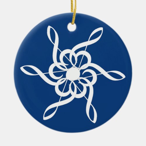 Red Treble Clef Snowflake Musical Ornament