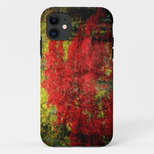 Red Tree Abstract Painting In Autumn 2 iPhone 11 Case