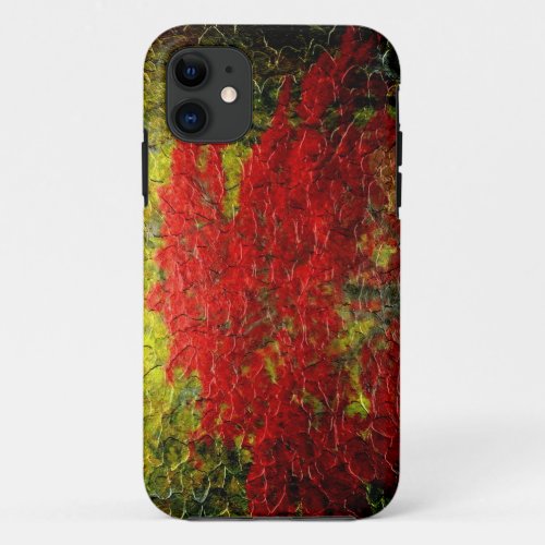 Red Tree Abstract Painting In Autumn iPhone 11 Case