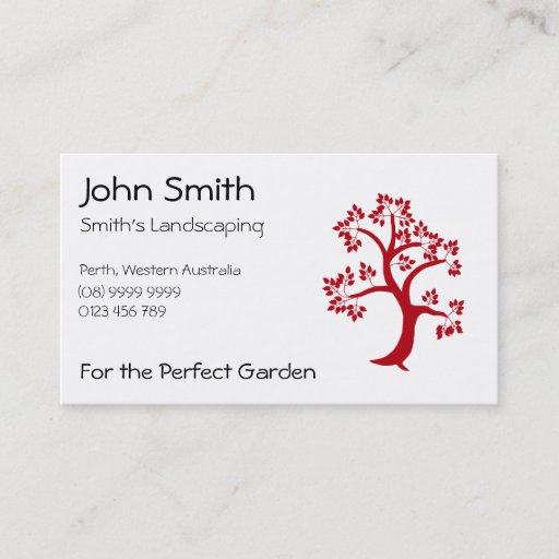 Customizable Red Tree Business Card