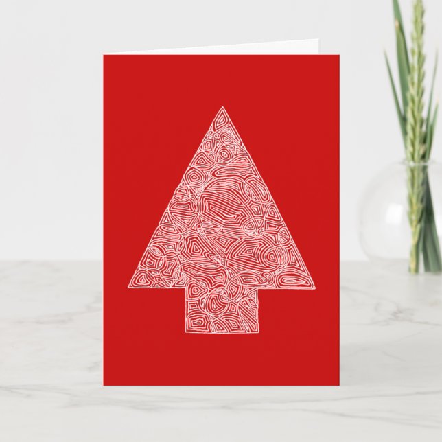 Red Tree Christmas Card (Front)