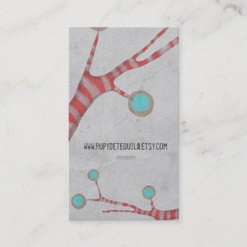 Red Tree distressed handmade business card
