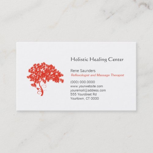 Red Tree Holistic and Natural Healing Business Card