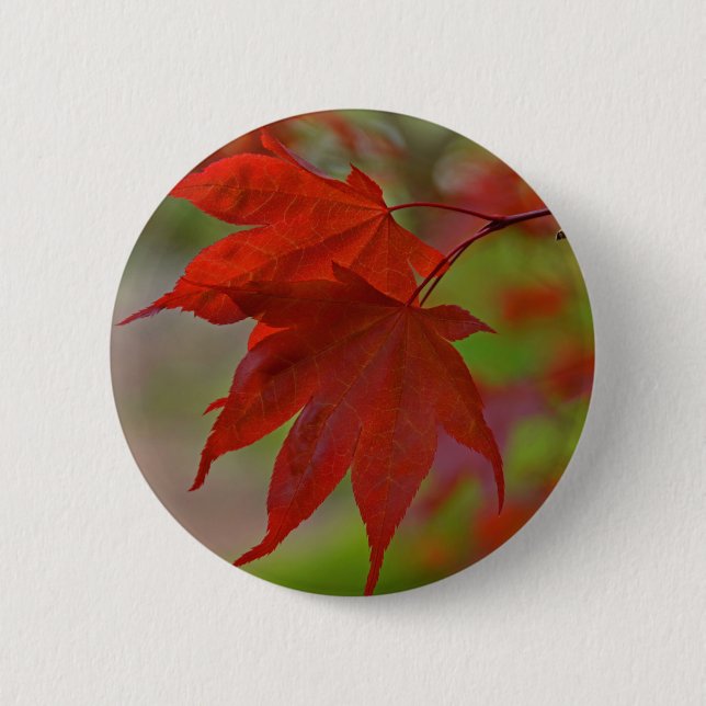 Red Tree Leaves Button (Front)