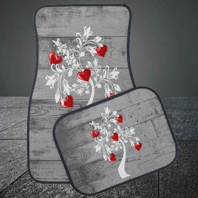 Red Tree of Hearts Personalized Car Mats (Red Tree of Hearts Personalized Car Mats)