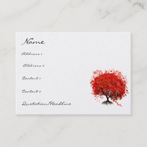 Red Tree Roots Swirls Hearts with Birds Business Card