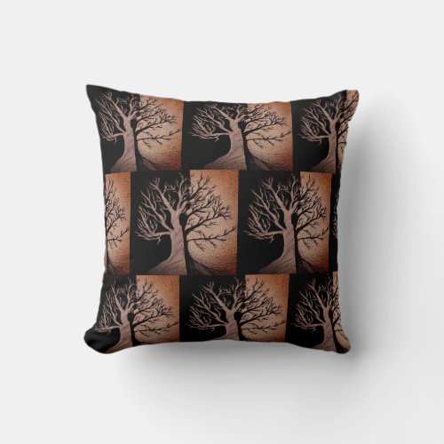 red tree  throw pillow