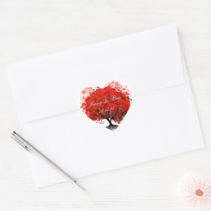 Red Tree Wedding Sticker