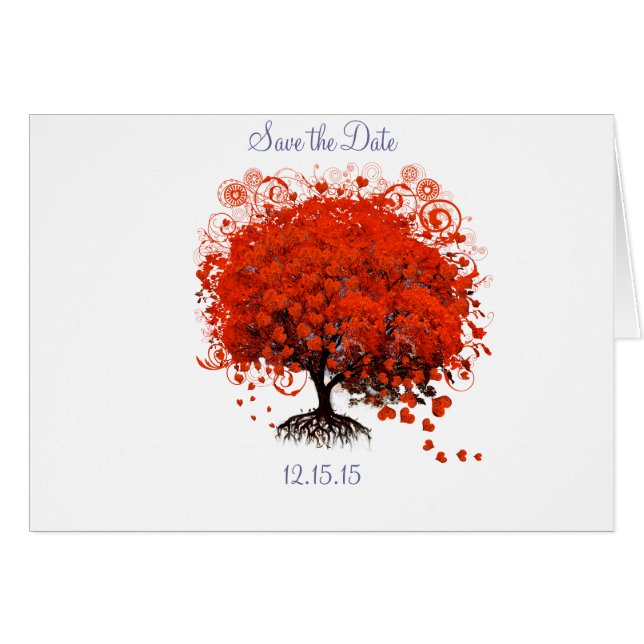 Red Tree Wedding T-Shirts, Gifts, Stickers & Favor (Front Horizontal)