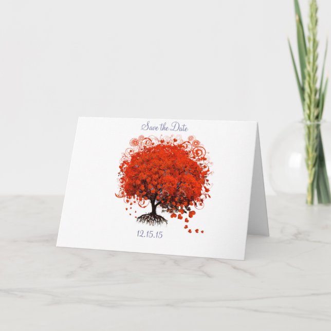 Red Tree Wedding T-Shirts, Gifts, Stickers & Favor Announcement (Front)