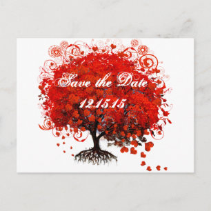 Red Tree Wedding T-Shirts, Gifts, Stickers & Favor Announcement Postcard