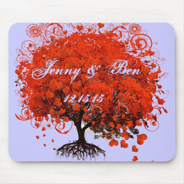 Red Tree Wedding T-Shirts, Gifts, Stickers & Favor Mouse Pad (Front)