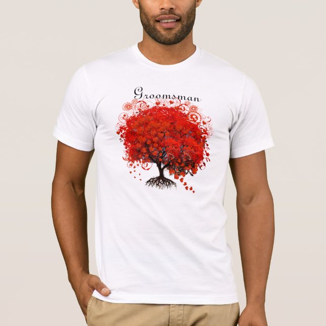 Red Tree Wedding T-Shirts, Gifts, Stickers & Favor T-Shirt (Front)