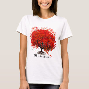 Red Tree Wedding T-Shirts, Gifts, Stickers & Favor T-Shirt