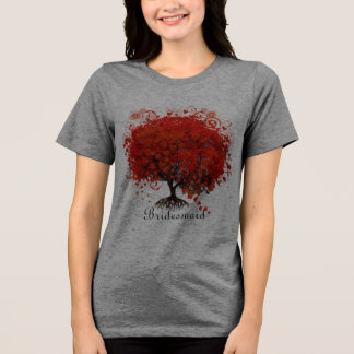 Red Tree Wedding T-Shirts, Gifts, Stickers & Favor Tri-Blend Shirt