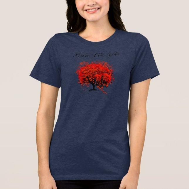 Red Tree Wedding T-Shirts, Gifts, Stickers & Favor Tri-Blend Shirt (Front)