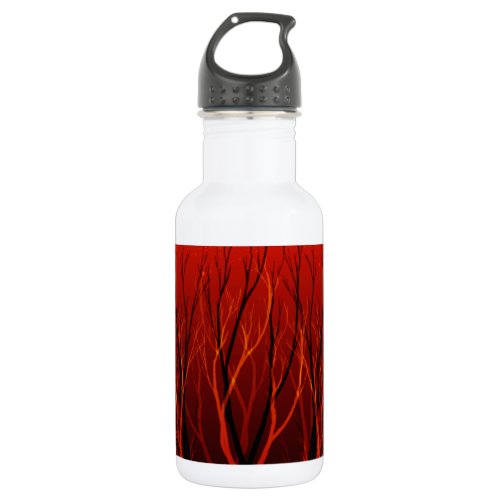 Red Tree with Black Shadow Stainless Steel Water Bottle