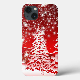Red Tree with Snow  iPhone 13 Case