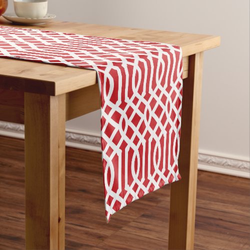 Red Trellis Short Table Runner