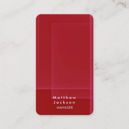 Red Trendy Modern Plain Professional Manager Business Card