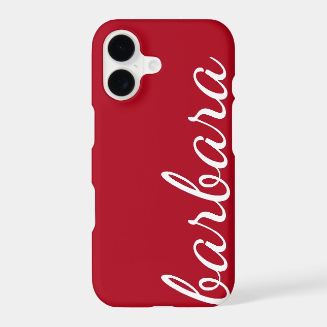 Red Trendy Script Personalized Iphone Case (Back)