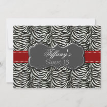 red trendy Sweet Sixteen party Invitation