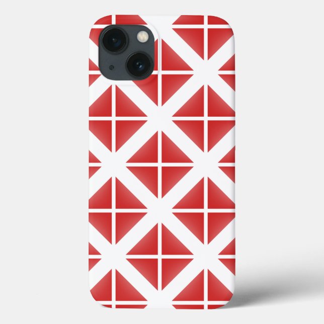 Red Trendy Triangle Pattern Case-Mate iPhone Case (Back)