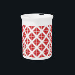 Red Trendy Triangle Pattern Drink Pitcher<br><div class="desc">Chic and modern Trendy Triangles design with a cool red triangle and diamond geometric pattern background. Make this design your own by adding text or changing the background color.</div>