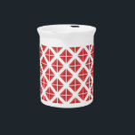 Red Trendy Triangle Pattern Drink Pitcher<br><div class="desc">Chic and modern Trendy Triangles design with a cool red triangle and diamond geometric pattern background. Make this design your own by adding text or changing the background color.</div>