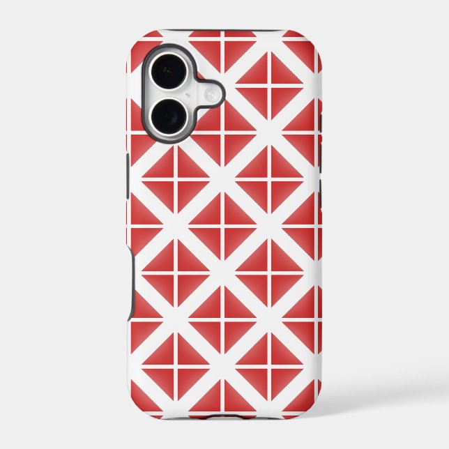 Red Trendy Triangle Pattern Iphone Case (Back)