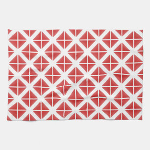 Red Trendy Triangle Pattern Kitchen Towel