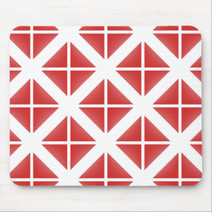 Red Trendy Triangle Pattern Mouse Pad