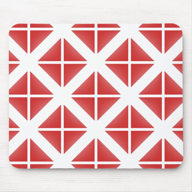 Red Trendy Triangle Pattern Mouse Pad (Front)