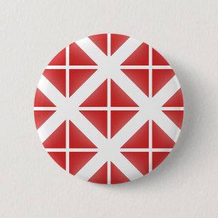 Red Trendy Triangle Pattern Pinback Button