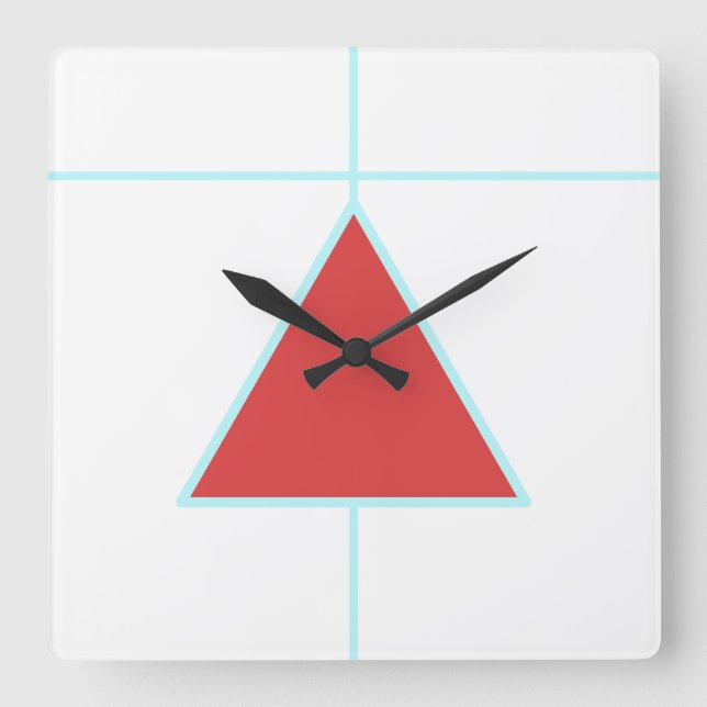 Red Triangle Acrylic Wall Clock (Front)