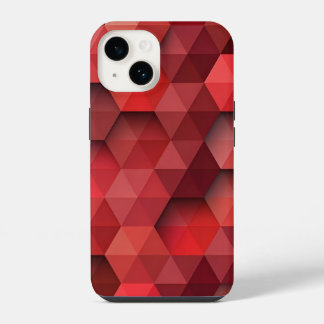 Red Triangle Geometric Pattern iPhone 14 Case