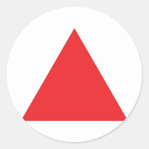 red triangle icon classic round sticker