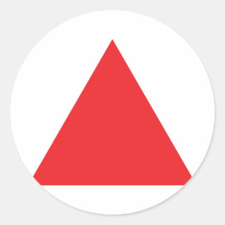red triangle icon classic round sticker