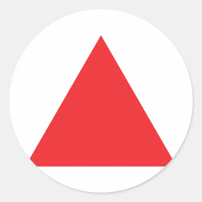 red triangle icon classic round sticker | Zazzle