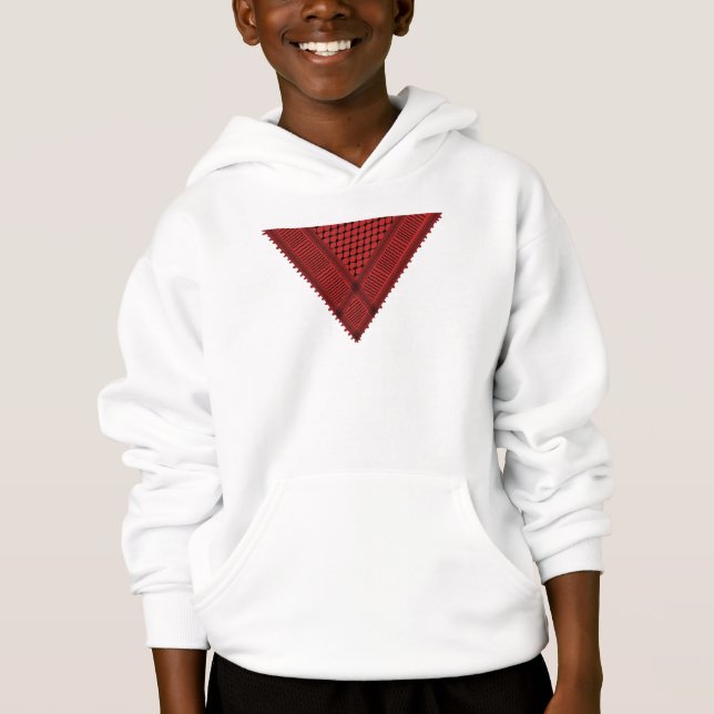 red triangle Keffiyeh Palestine resistance symbol Hoodie (Front)