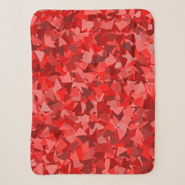 Red Triangle Pattern Sherpa Blanket (Front)