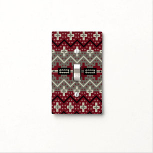 Red Tribal Abstract Light Switch Cover