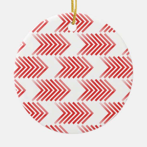 Red Tribal Arrow Pattern Ceramic Ornament