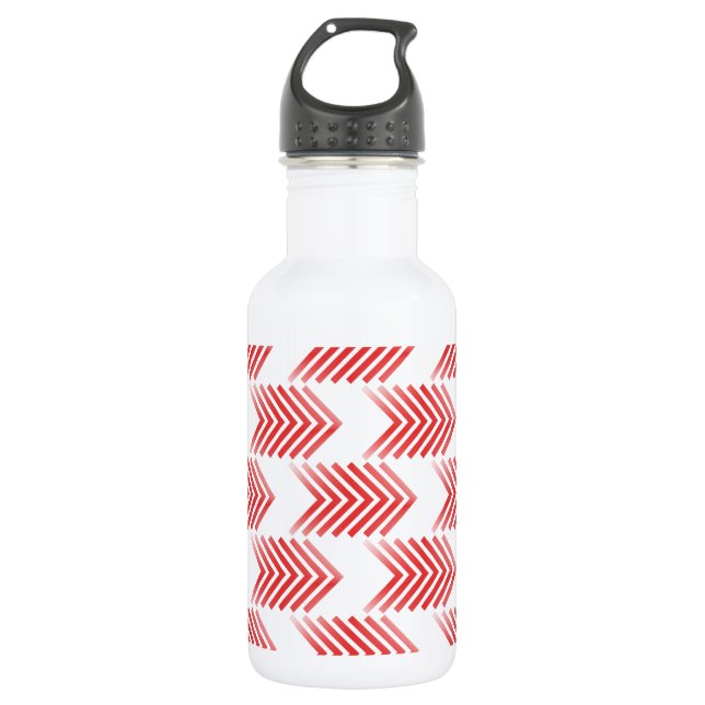 Red Tribal Arrow Pattern Stainless Steel Water Bottle (Front)