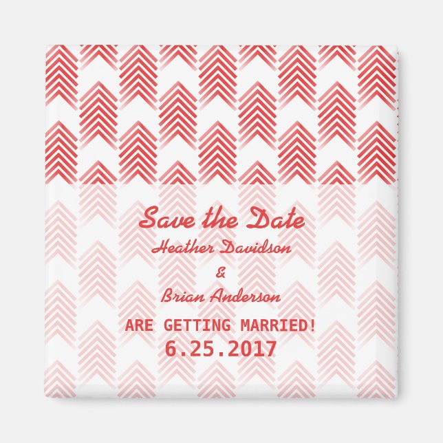 Red Tribal Arrows Save the Date Magnet (Front)
