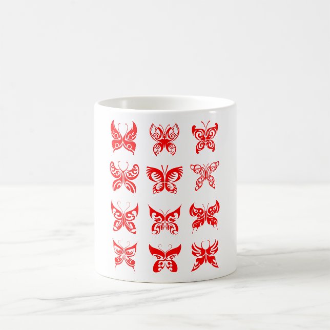 Red Tribal Butterfly Ornamental Coffee Mug (Creator Uploaded)