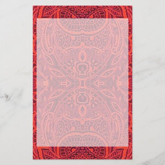 Red tribal damask pattern (Front)