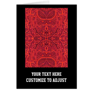 Red tribal damask pattern cards