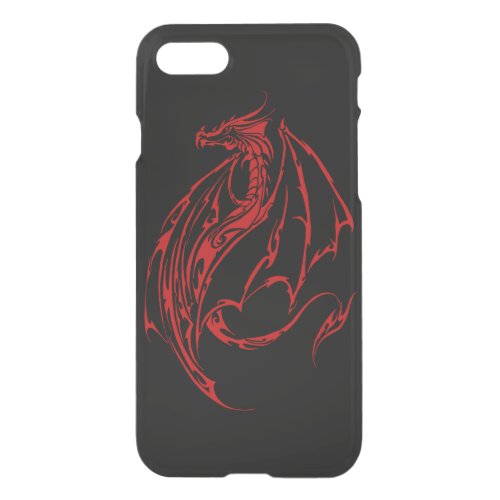 Red Tribal Dragon Black iPhone SE87 Case